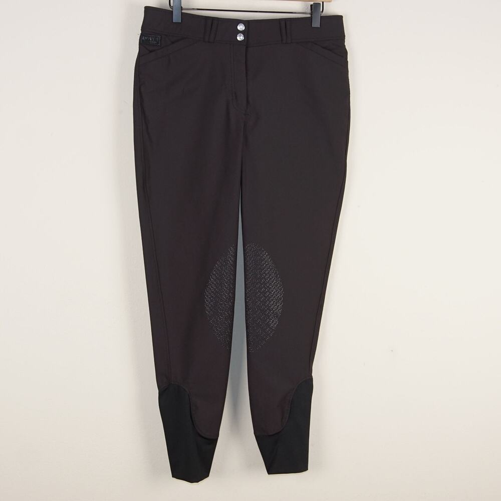 Dover Saddlery Wellesley Tech Knee Patch Navy Brown Breech Pants Womens Sz 32